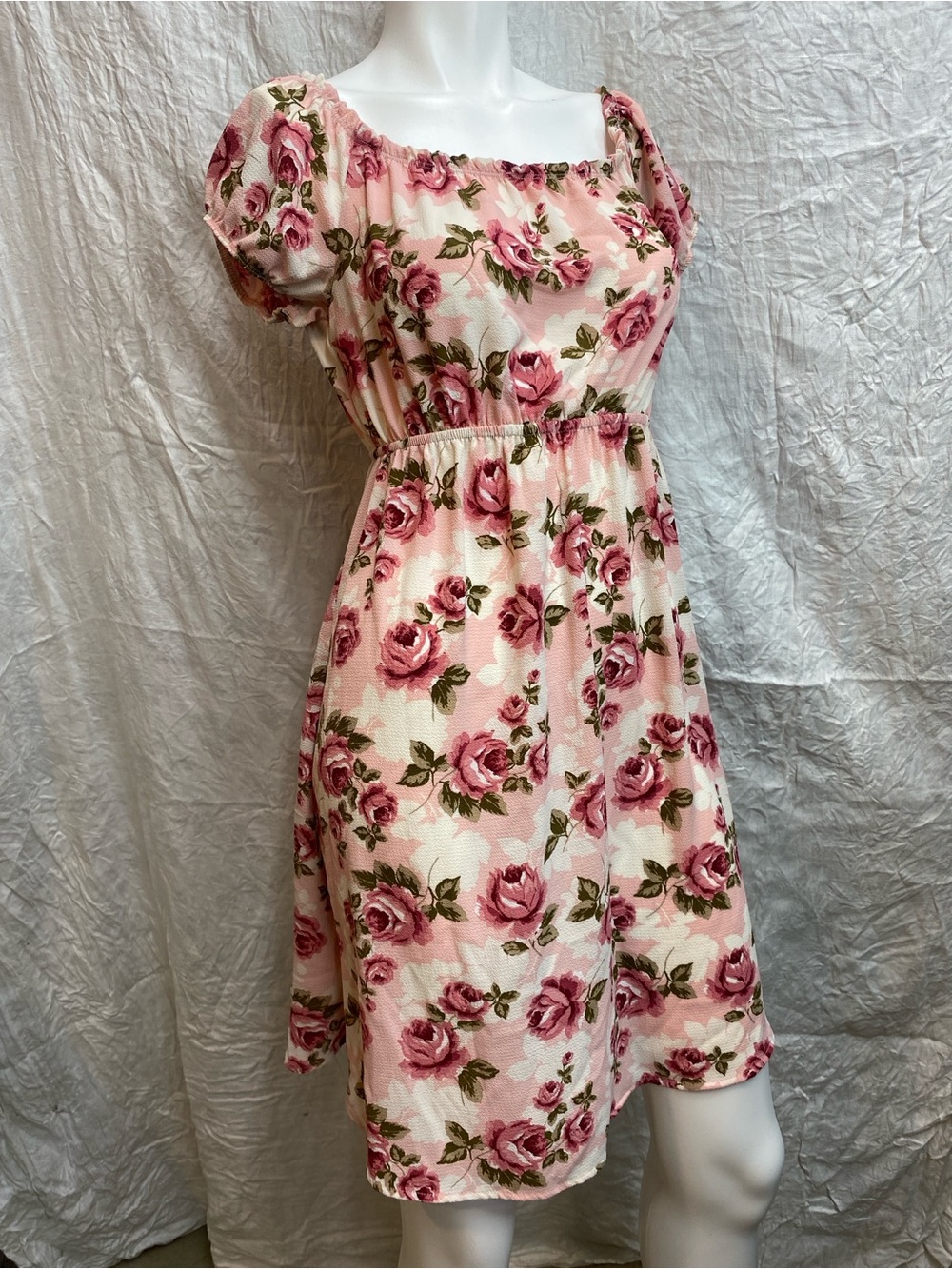 Vintage 90s Love Delirious Maternity Pink Rose Floral Dress